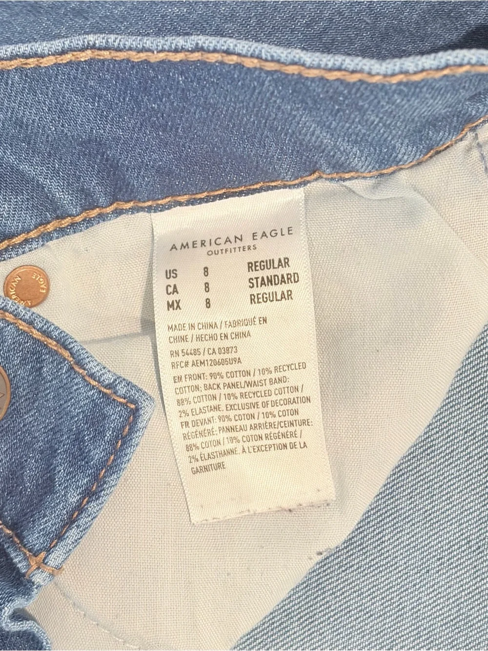 American Eagle Dreamy Drape Barrel Jeans 8 Blue Y2K Baggy Denim Core
